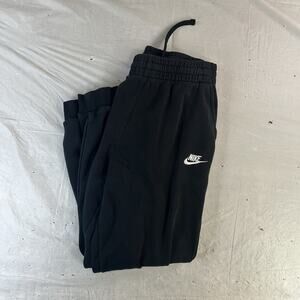 Nike Dri Fit Youth XL Black Drawstring Waist Logo Fleece Jogger Sweatpants